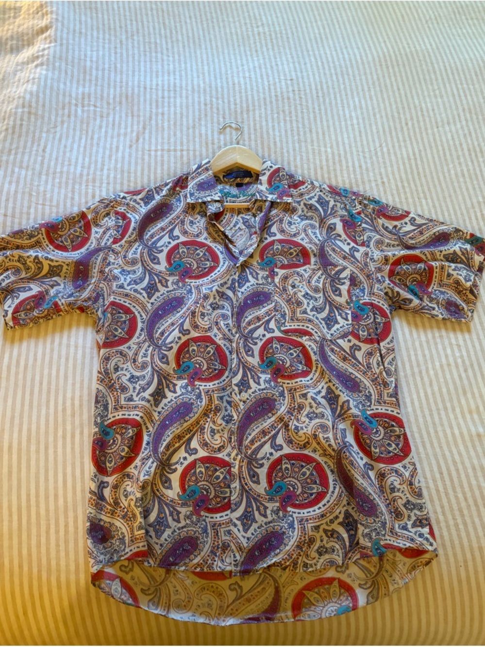 Vintage Paisley Print Shirt - Multi Color